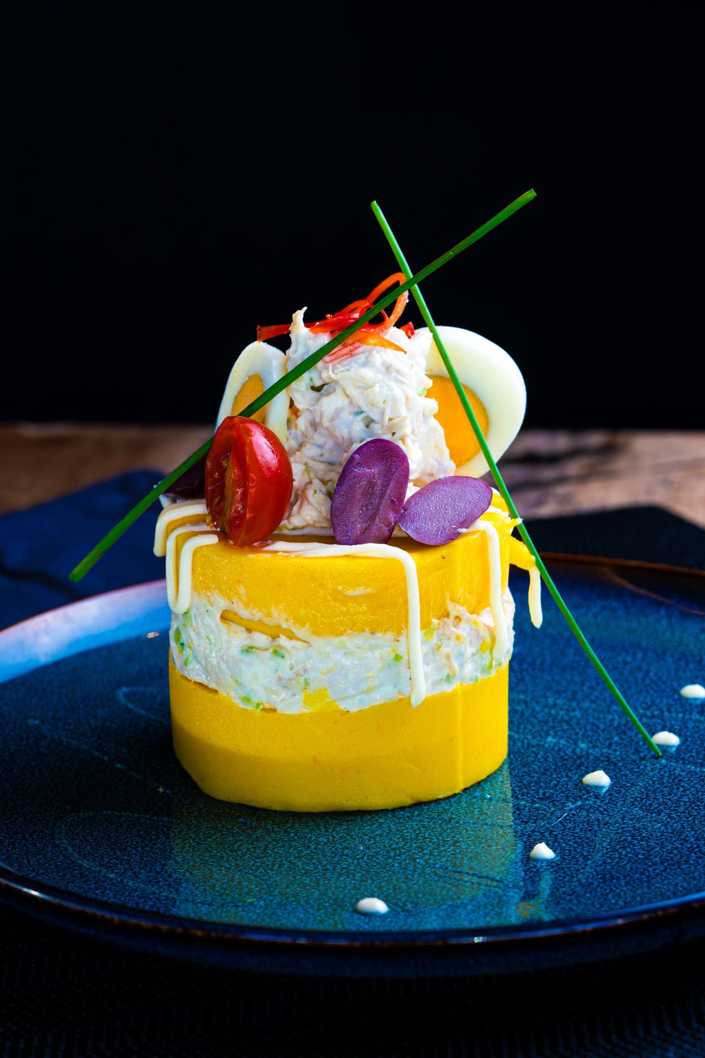 Plated food in warm light
